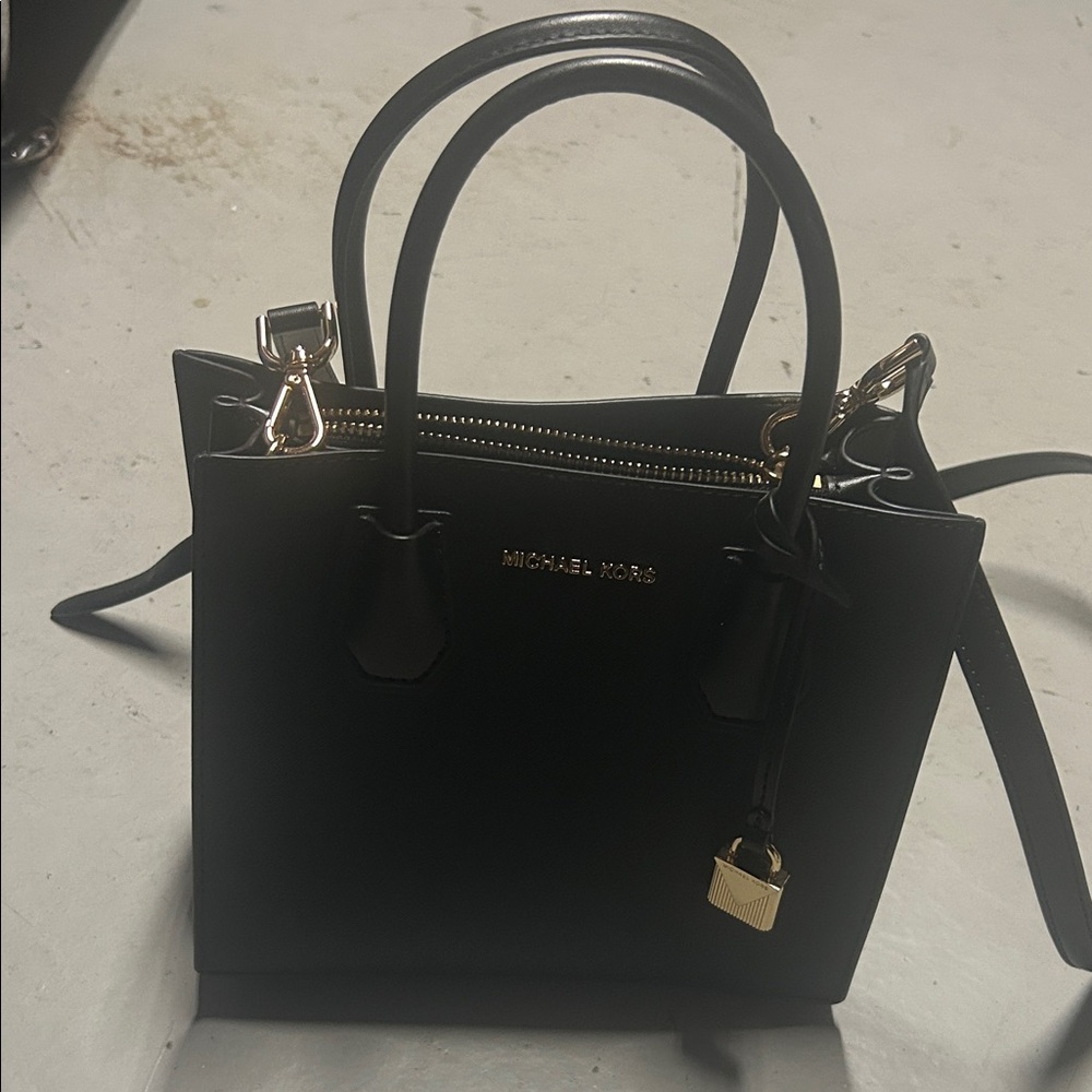 Michael Kors Black Mini Bag with Gold Accents